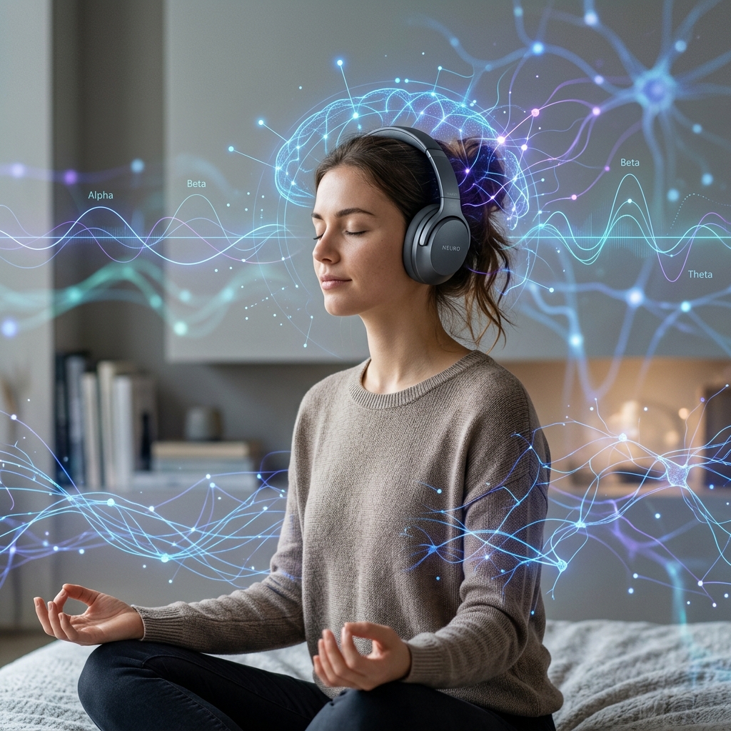 Brain enhancement audio programs with headphones and neural visualization